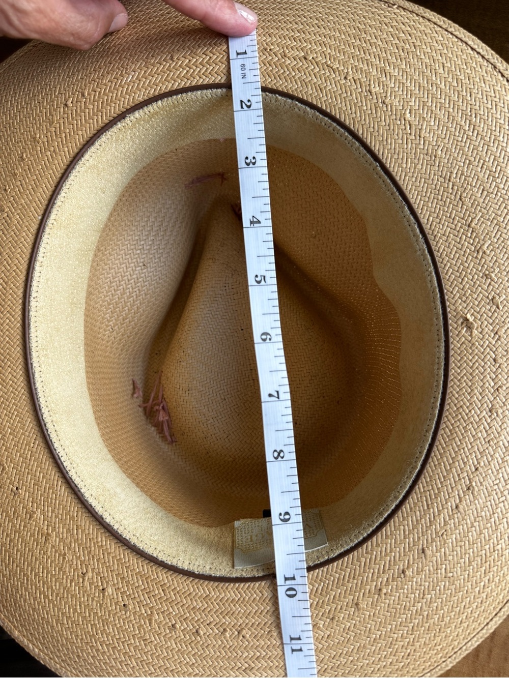 Vintage Straw Fedora Hat with Handmade Blush Band - Picture 15 of 16
